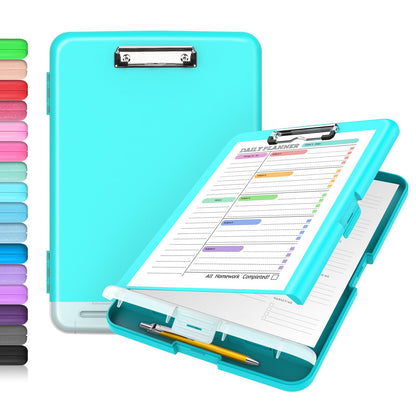 Sooez Clipboard with Storage, Clip Board 8.5 x 11 with Pen Holder, High Capacity Plastic Organization Case Box for Letter Legal A4 Size Paper, Nurses Teachers Must Haves, School & Office Supplies