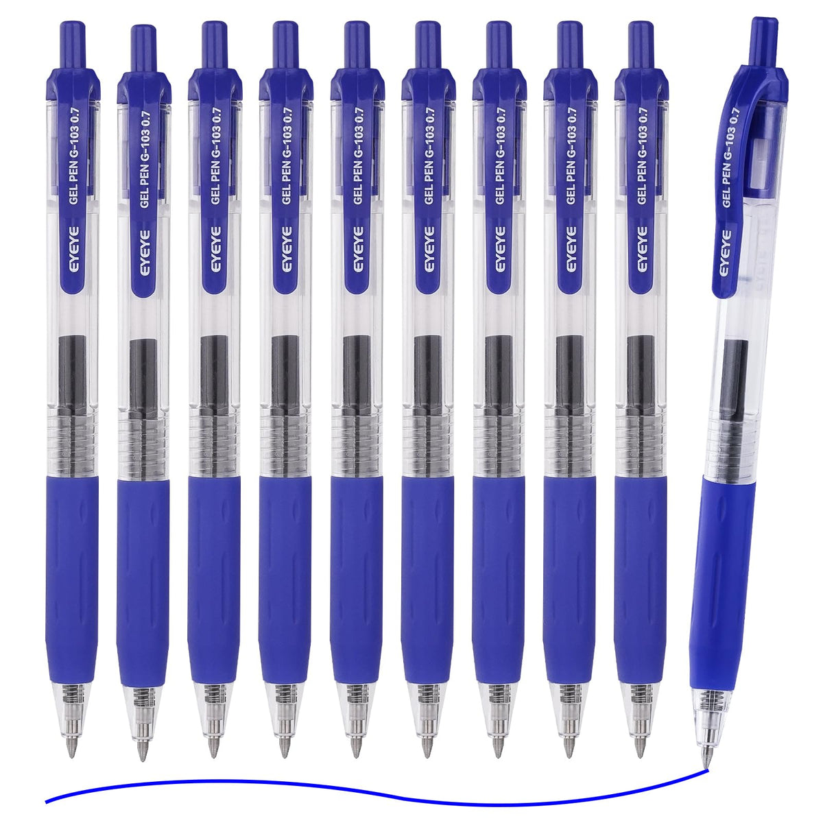 EYEYE G-103 Gel Pen 0.7mm, 5 Black 5 Blue, Medium Point Pens