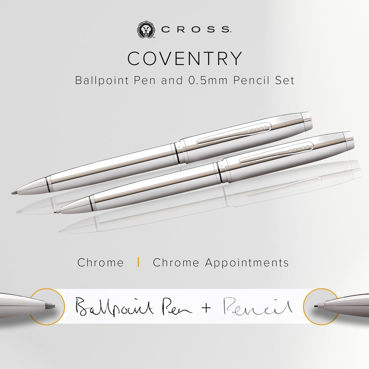 Cross Coventry Polished Chrome Pen &Pencil Gift Set