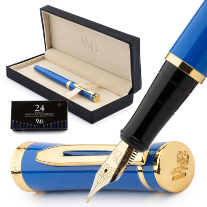 Wordsworth & Black Luxury Fountain Pen Set for Writing, Medium Nib, Black