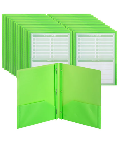 Mr. Pen- Plastic Folders with Pockets and Prongs, 5 Pack, Letter Size