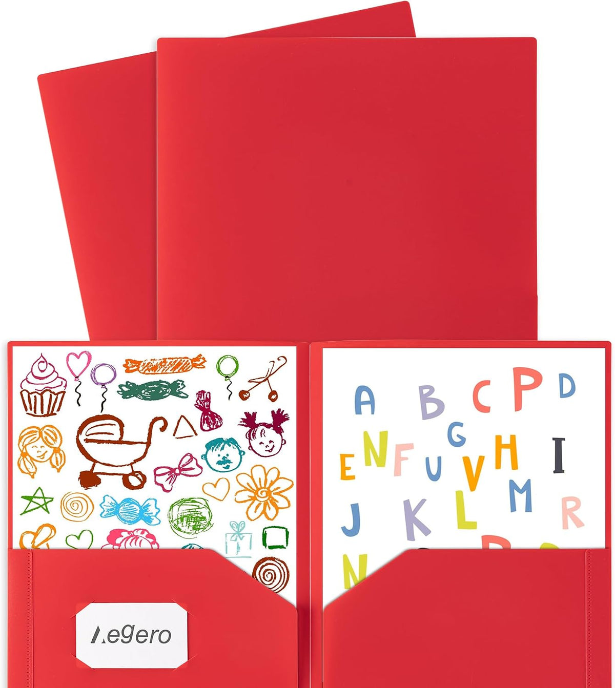 Aegero Plastic Folders with Pockets (7 Pack, Assorted Colors)