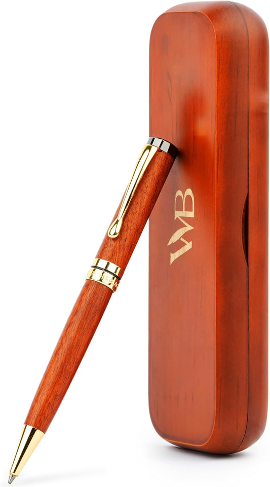Wordsworth & Black Luxury Refillable Bamboo Wood Ballpoint Pen for Writing