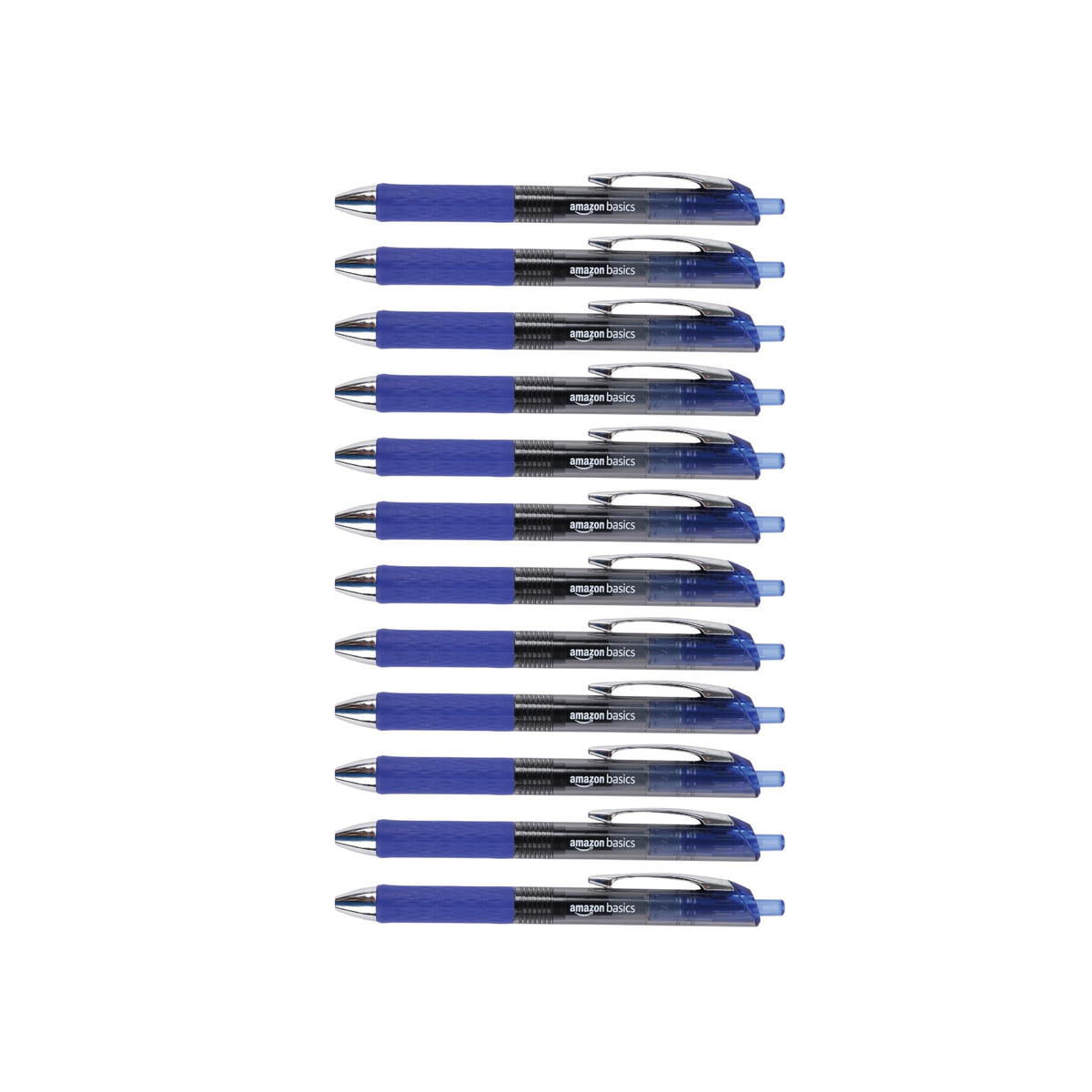 Amazon Basics Retractable Gel Pens, Fine Point 0.7mm, Smooth Writing, Assorted Colors, 12-Pack
