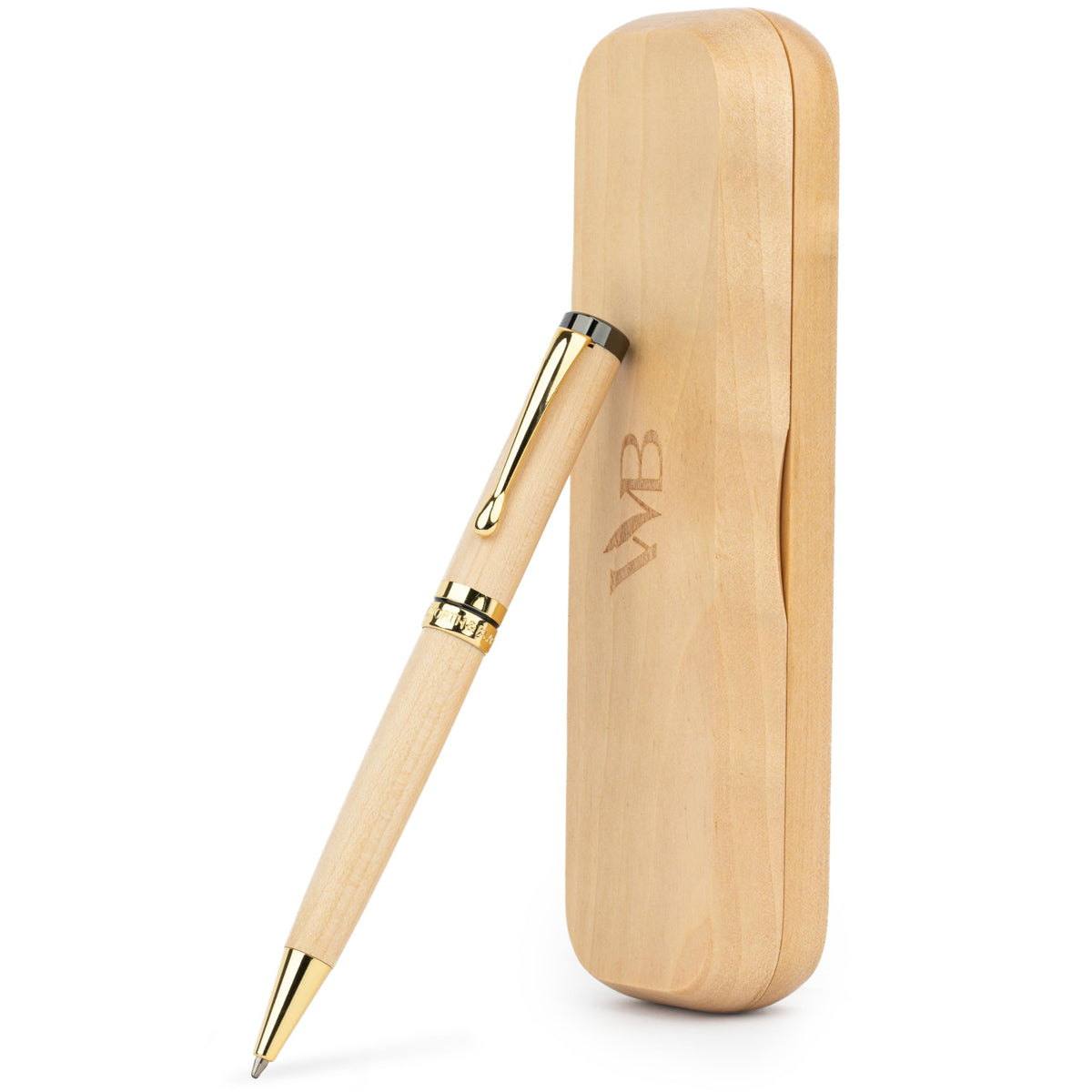 Wordsworth & Black Luxury Refillable Bamboo Wood Ballpoint Pen for Writing