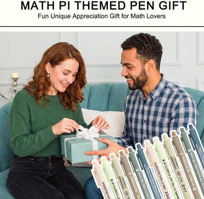 12 Pack Pi Day Ballpoint Pens, Black Ink Math Humor Quote Writing Instruments for Engineers Students, Practical Stationery Set, Retractable Pens for Classroom Office