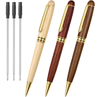 Cambond Ballpoint Pens Black Ink - 1.0 mm Metal Twist Gold Pens Bulk