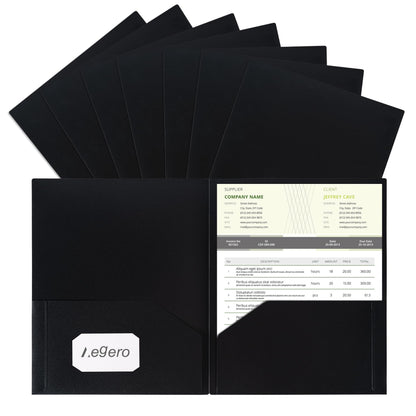 Aegero Plastic Folders with Pockets (7 Pack, Assorted Colors)