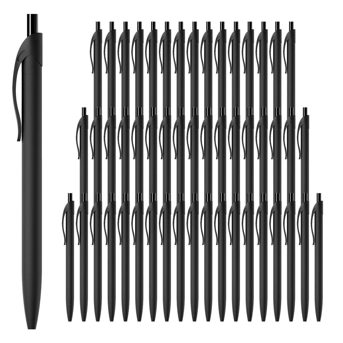deegtran Pens Bulk, 50 Pack No Bleed Grey Barrel Black Ink Click Pens, Wholesale Retractable Ballpoint Pens, Pen Medium Point, Smooth black Ink Pen, 1.0MM