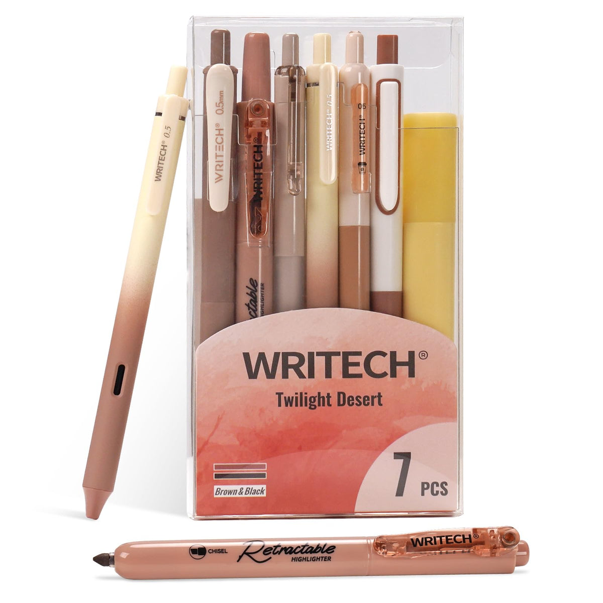 WRITECH Gel Pens Journaling Highlighters: 0.5 & 0.7mm Blue Journal Set 7ct