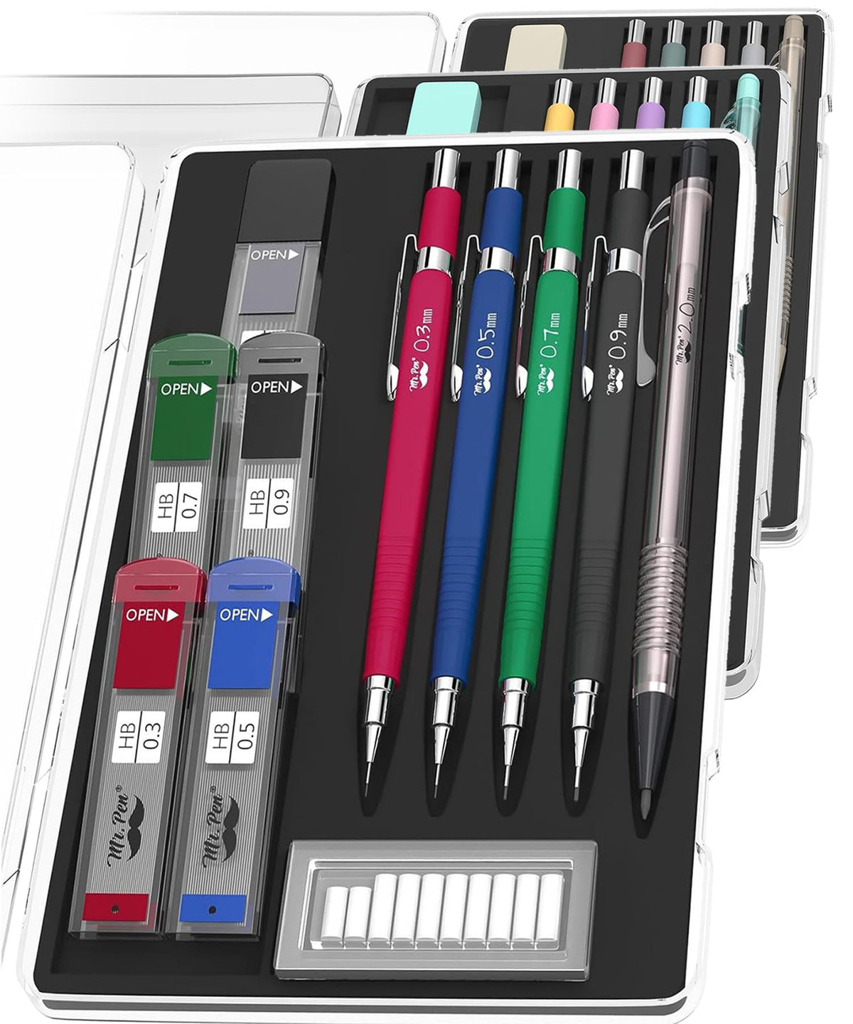 Mr. Pen- Pastel Mechanical Pencil Set, 5 Mechanical Pencils (0.3, 0.5, 0.7