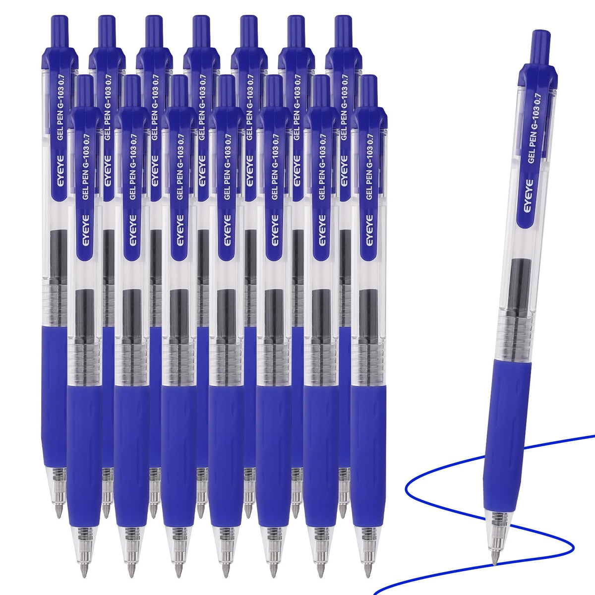EYEYE G-103 Gel Pen 0.7mm, 5 Black 5 Blue, Medium Point Pens
