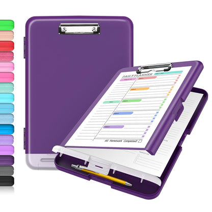 Sooez Clipboard with Storage, Clip Board 8.5 x 11 with Pen Holder, High Capacity Plastic Organization Case Box for Letter Legal A4 Size Paper, Nurses Teachers Must Haves, School & Office Supplies