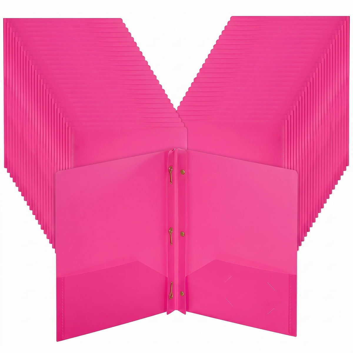 Mr. Pen- Plastic Folders with Pockets and Prongs, 5 Pack, Letter Size