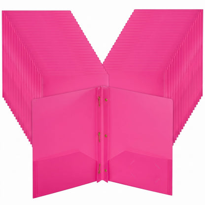 Mr. Pen- Plastic Folders with Pockets and Prongs, 5 Pack, Letter Size