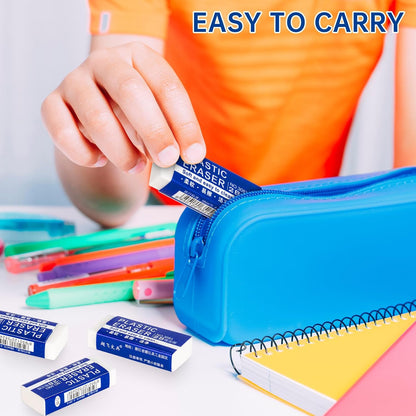 Pencil Erasers, Large White Block Erasers for School Kids, 12 Pack