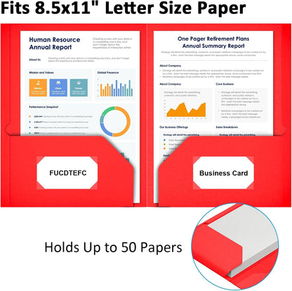 7 Pack Folders with Pockets, Colored Paper Pocket Folder