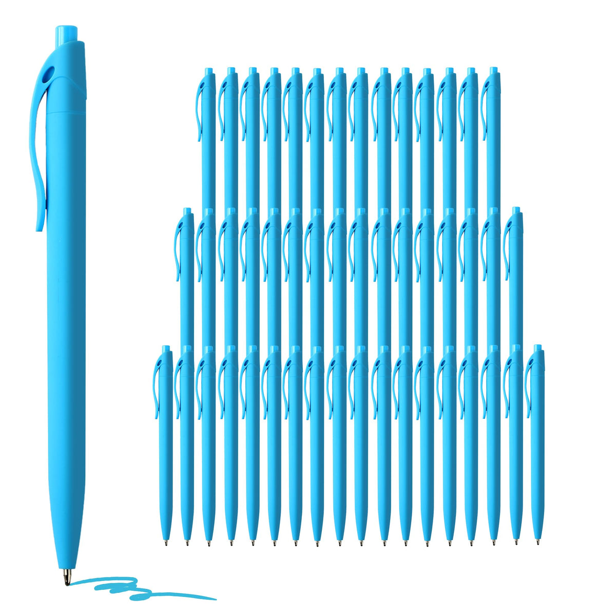 deegtran Pens Bulk, 50 Pack No Bleed Grey Barrel Black Ink Click Pens, Wholesale Retractable Ballpoint Pens, Pen Medium Point, Smooth black Ink Pen, 1.0MM