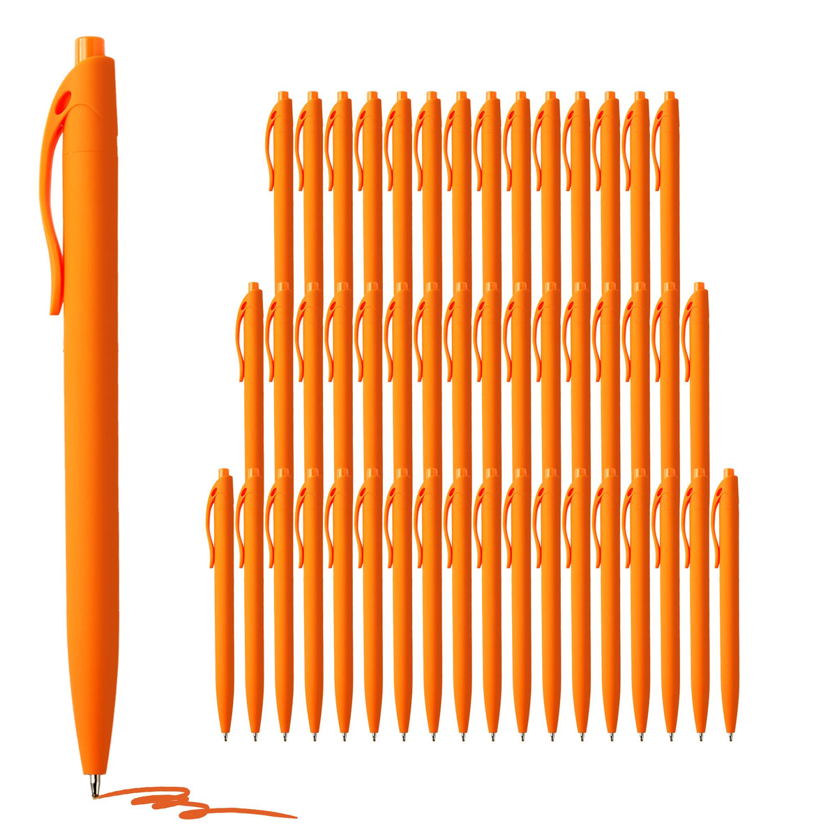 deegtran Pens Bulk, 50 Pack No Bleed Grey Barrel Black Ink Click Pens, Wholesale Retractable Ballpoint Pens, Pen Medium Point, Smooth black Ink Pen, 1.0MM