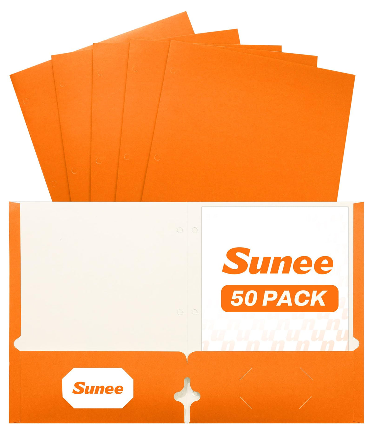 SUNEE Folders with Pockets 3 Hole Punched(50 Pack, Dark Blue), 2 Pocket Folders Fit Letter Size Paper, Paper File Folder for School Office Home Bussiness