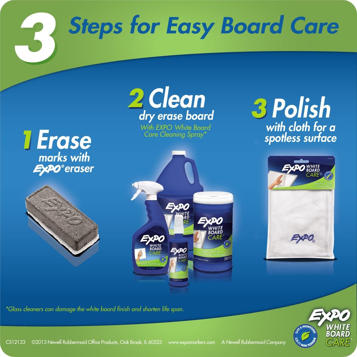 EXPO Dry Erase Soft Pile Block Whiteboard Eraser, 5-1/8 in. x 1-1/2 in. - Whiteboard, Calendar, Organization, Essential Supplies for Office, School, Classroom, Teachers 1 Count(Pack of 2)