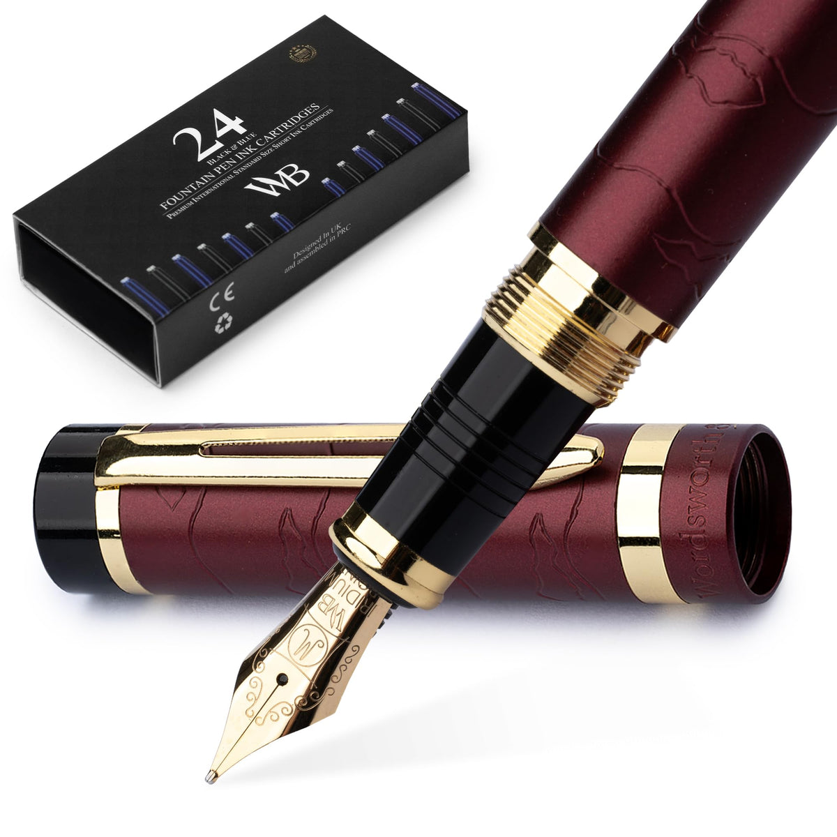 Wordsworth & Black Primori Fountain Pen Set for Writing, Fine Nib