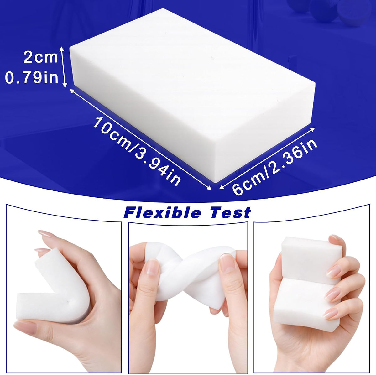 100 Pack Magic Cleaning Sponge Erasers, Non-Scratch Melamine Sponges Bulk