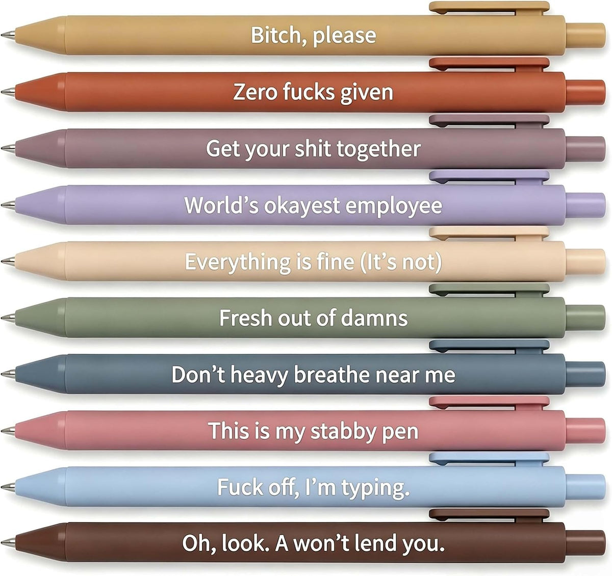 10Pcs Funny Pens Set, Novelty Office Supplies for for Adults