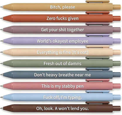 10Pcs Funny Pens Set, Novelty Office Supplies for for Adults