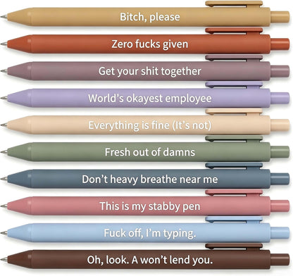 10Pcs Funny Pens Set, Novelty Office Supplies for for Adults