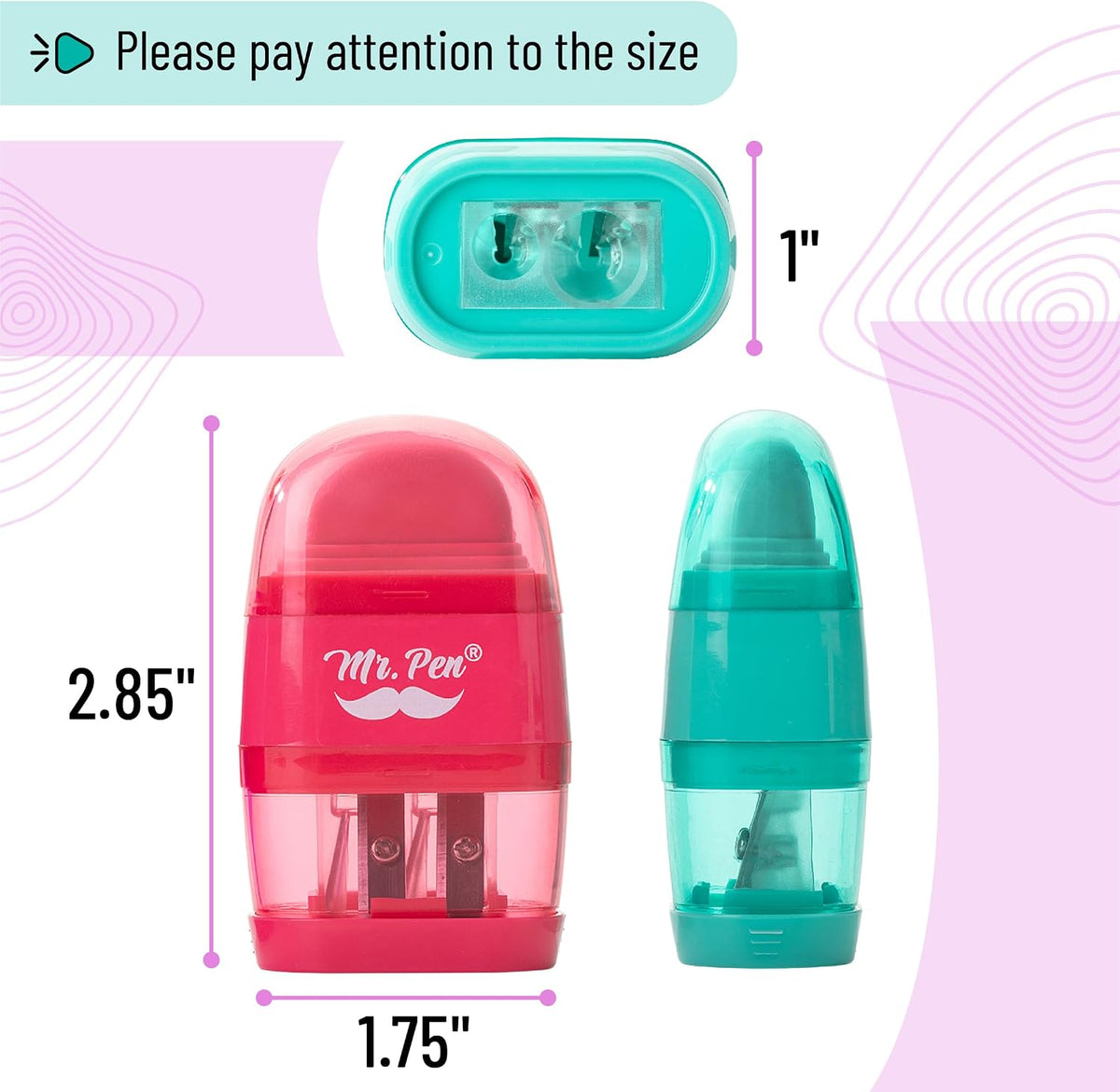 Mr. Pen- Pencil Sharpener & Eraser, 4 Pack