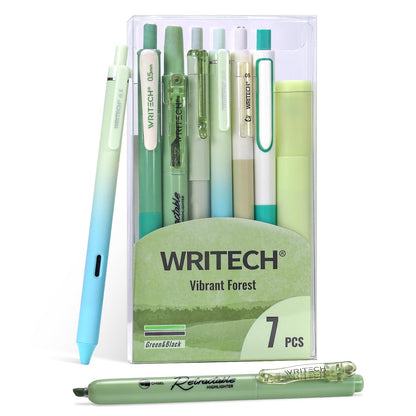 WRITECH Gel Pens Journaling Highlighters: 0.5 & 0.7mm Blue Journal Set 7ct
