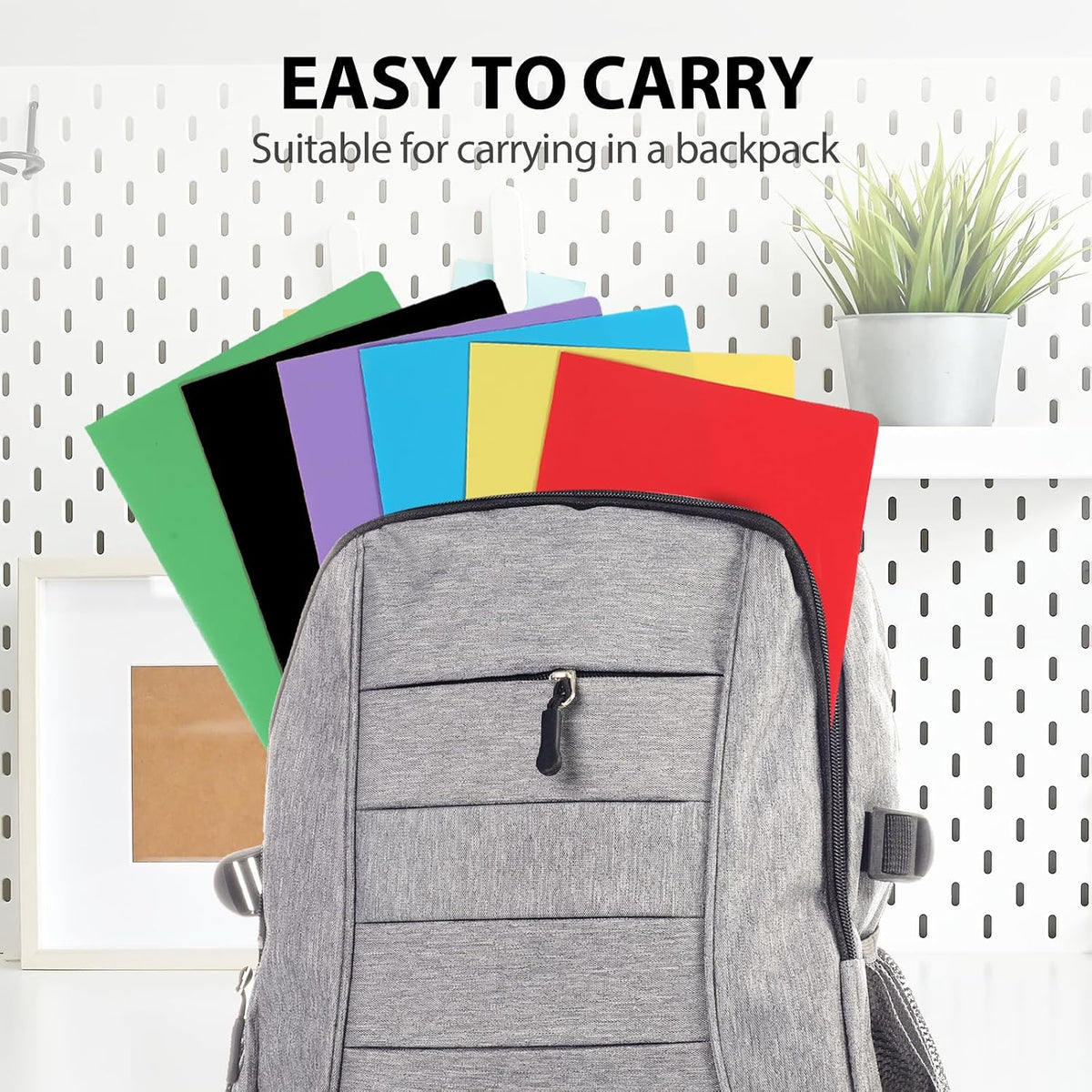 Plastic Folders with Pockets, 6 Rainbow Colors, 2 Pocket, Letter Size