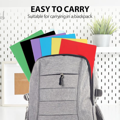 Plastic Folders with Pockets, 6 Rainbow Colors, 2 Pocket, Letter Size