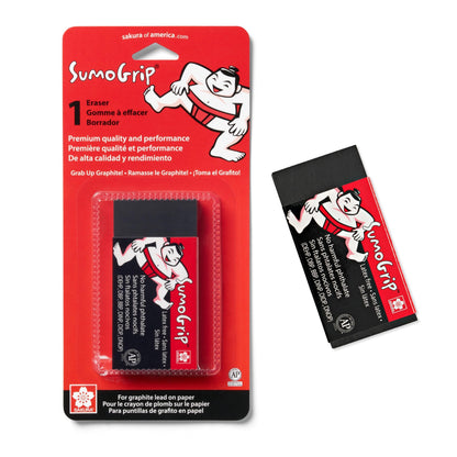Sakura SumoGrip Block Eraser, Black, Small B80, 2.125 x 0.875 in, 3 Pack