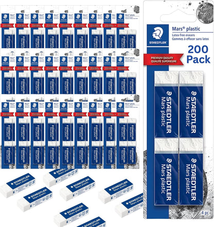 STAEDTLER Mars Plastic Vinyl Erasers (2-Pack), White Erasers for Clean & Precise Results - Latex-Free, Minimal Crumbling, Made in Germany
