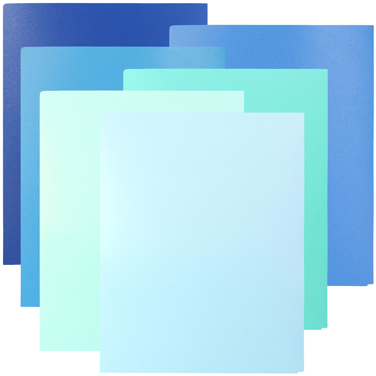 Youngever 6 Pack Heavy Duty Plastic Two Pocket Folders, Rainbow Colors, 2 Pocket Folders