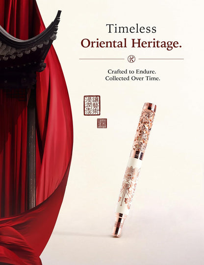 ARTEX x National Palace Museum Gold Lotus Fountain Pen & Marble Stand Set
