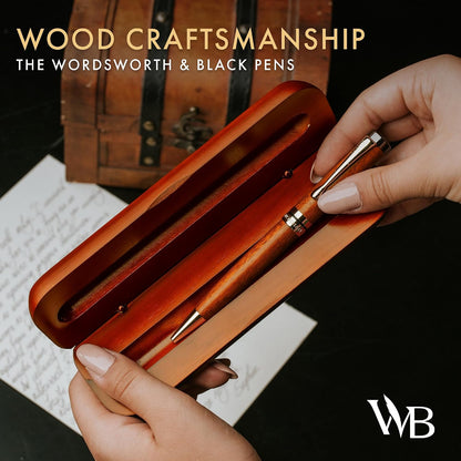 Wordsworth & Black Luxury Refillable Bamboo Wood Ballpoint Pen for Writing