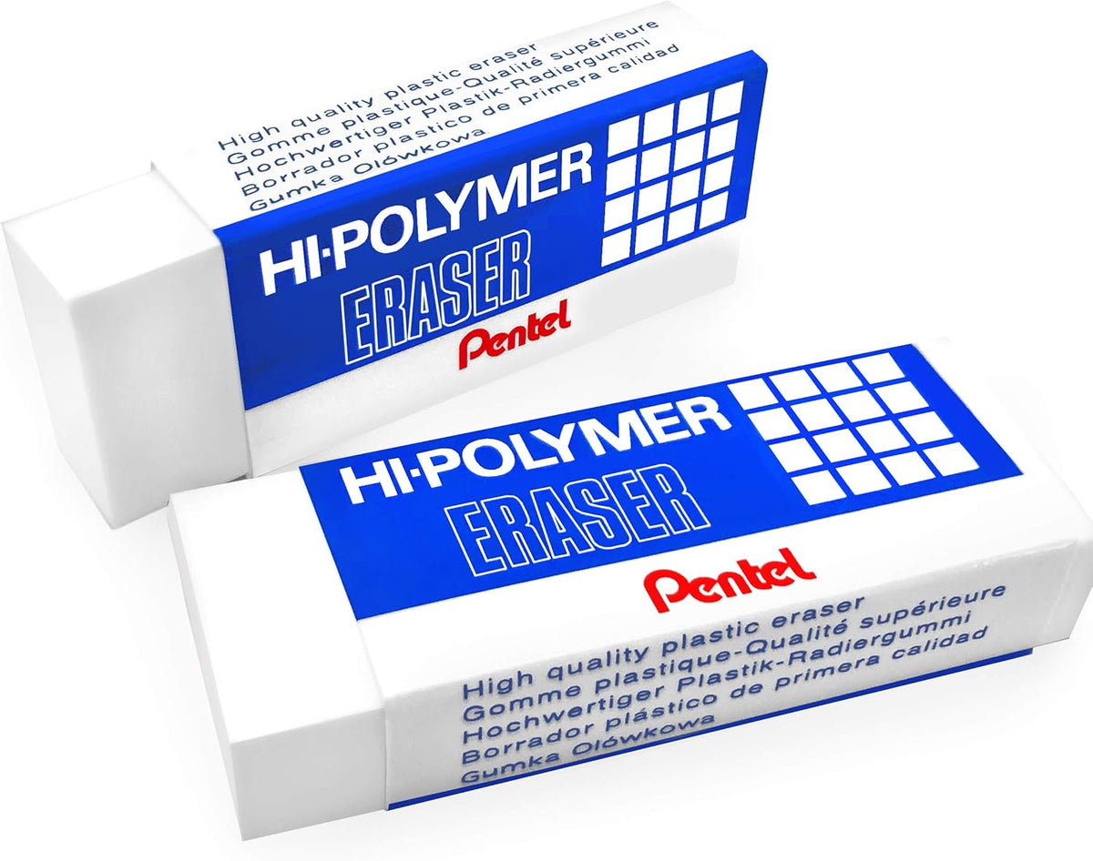 Large Plastic Rubbers Erasers - White - Pack of 2