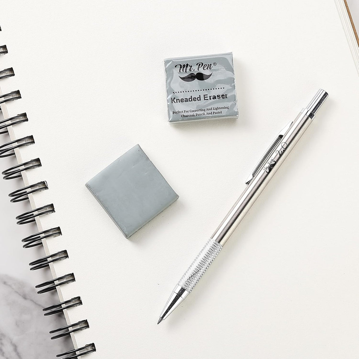 Mr. Pen- Kneaded Erasers, 1.44" x 1.36", 6 Pack, Gray