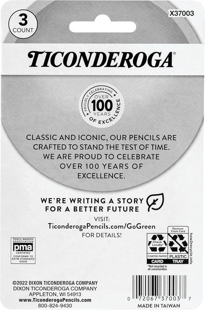 Ticonderoga Wedge Erasers, Pastel Colors, 3 Count