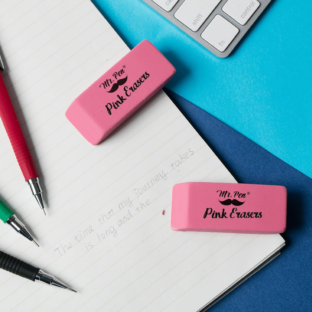 Mr. Pen- Pink Pencil Eraser, 12 Pack