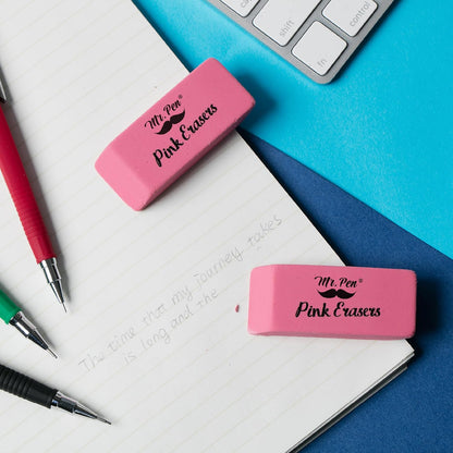 Mr. Pen- Pink Pencil Eraser, 12 Pack