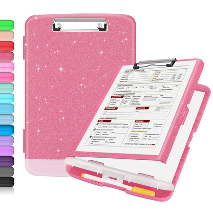 Sooez Clipboard with Storage, Clip Board 8.5 x 11 with Pen Holder, High Capacity Plastic Organization Case Box for Letter Legal A4 Size Paper, Nurses Teachers Must Haves, School & Office Supplies