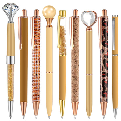Janmini 9pcs Fancy Ballpoint Pens Glitter Journaling, Dark Blue
