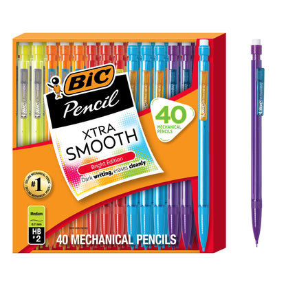 BIC Xtra-Smooth Mechanical Pencils, 0.7 mm Medium Point, 40-Count