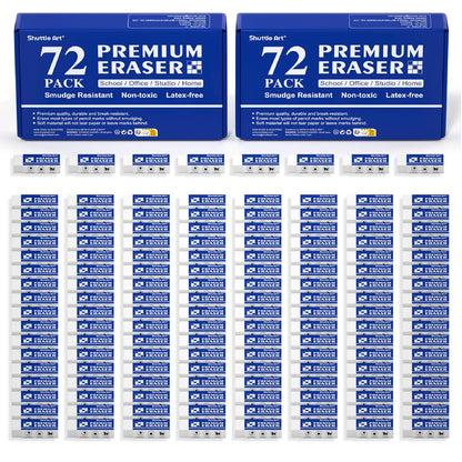 Erasers, Shuttle Art 288 Pack Premium Erasers Bulk, White Eraser Classroom Set for Kids Teachers as School and Office Supplies
