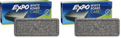 EXPO Dry Erase Soft Pile Block Whiteboard Eraser, 5-1/8 in. x 1-1/2 in. - Whiteboard, Calendar, Organization, Essential Supplies for Office, School, Classroom, Teachers 1 Count(Pack of 2)