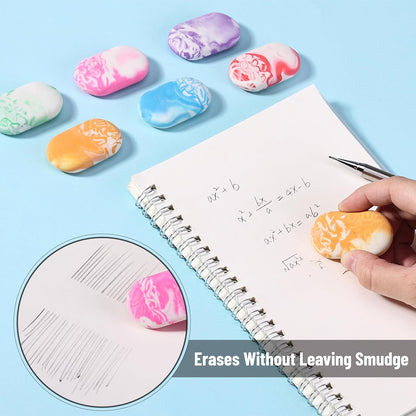 Mr. Pen- Marble Pencil Erasers, 12 Pack, 1" x 2"